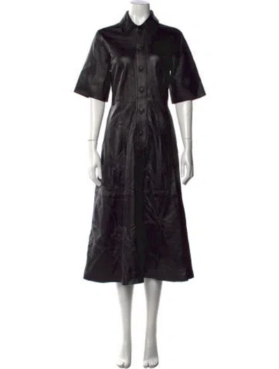 Pre-owned Co Lambskin Long Dress In Black