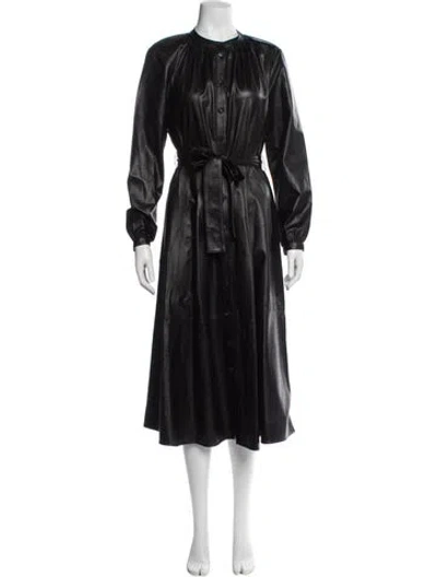 Pre-owned Co Lambskin Midi Length Dress In Black
