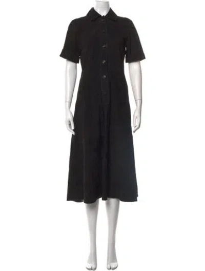 Pre-owned Co Lambskin Midi Length Dress In Black