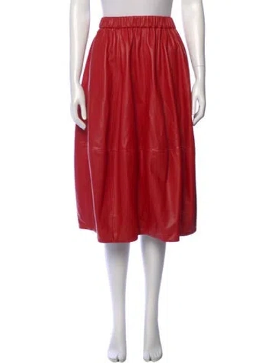 Pre-owned Co Lambskin Midi Length Skirt W/ Tags In Pink