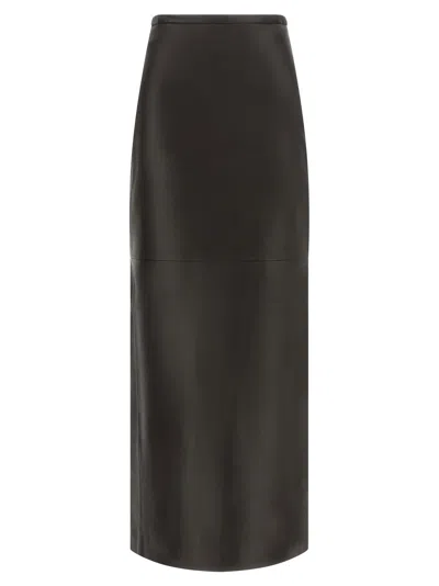 Co Lambskin Pencil Skirt In Black