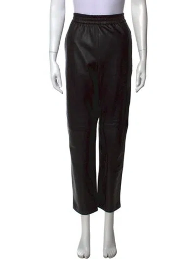 Pre-owned Co Lambskin Straight Leg Pants In Black