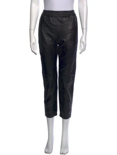 Pre-owned Co Lambskin Straight Leg Pants In Black