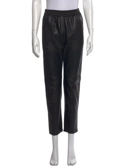 Pre-owned Co Lambskin Straight Leg Pants In Black