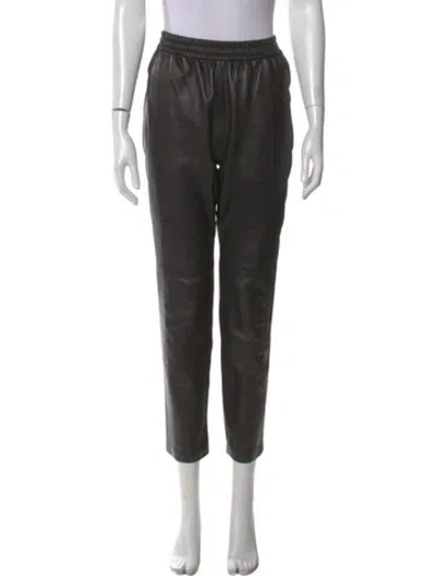 Pre-owned Co Lambskin Straight Leg Pants In Brown
