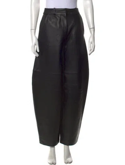 Pre-owned Co Lambskin Wide Leg Pants In Black