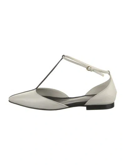 Pre-owned Co Leather D'orsay Flats In Neutral