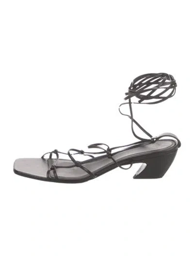 Pre-owned Co Leather Gladiator Sandals In Black