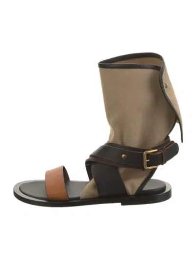 Pre-owned Co Leather Gladiator Sandals W/ Tags In Neutrals