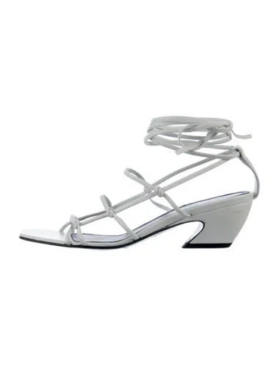 Pre-owned Co Leather Gladiator Sandals In White