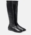 Co Round Toe Knee High Booties 001 Black In Black