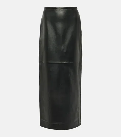 Co Leather Maxi Skirt In Black