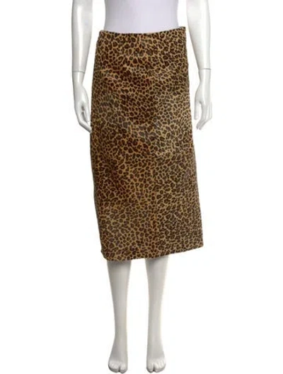 Pre-owned Co Leather Midi Length Skirt W/ Tags In Multi