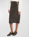 CO LEATHER MIDI PENCIL SKIRT