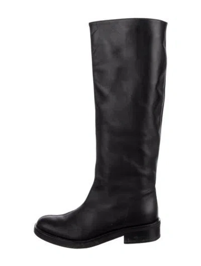 Pre-owned Co Leather Riding Boots In Black