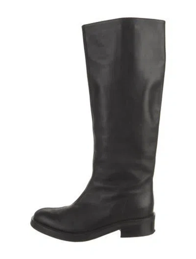 Pre-owned Co Leather Riding Boots In Black