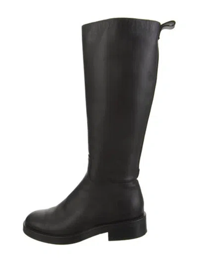 Pre-owned Co Leather Riding Boots In Black