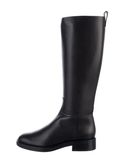 Pre-owned Co Leather Riding Boots In Black