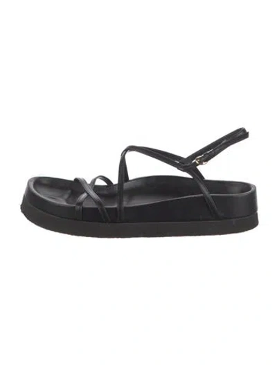 Pre-owned Co Leather Sandals In Black/blue