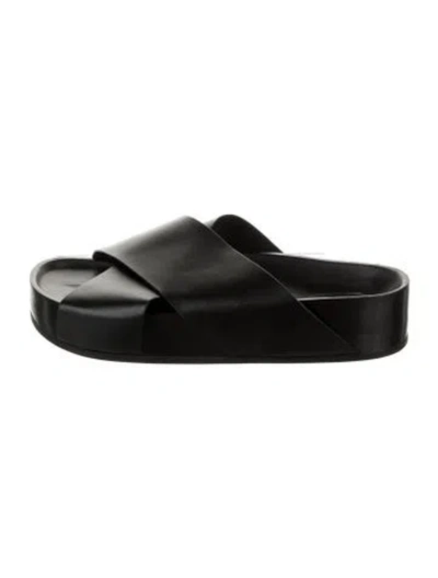 Pre-owned Co Leather Slides In Black