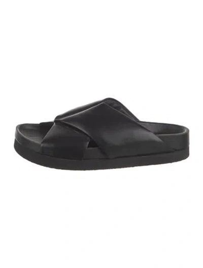 Pre-owned Co Leather Slides In Black