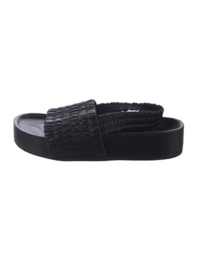 Pre-owned Co Leather Slides In Black