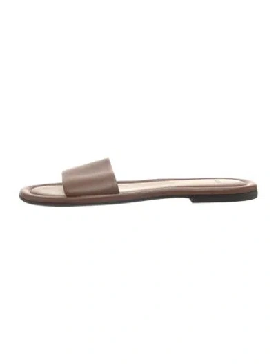 Pre-owned Co Leather Slides In Metallic