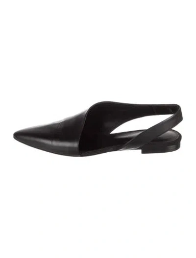 Pre-owned Co Leather Slingback Flats In Black