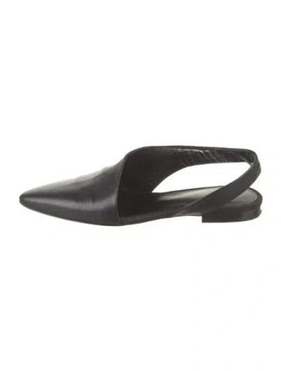 Pre-owned Co Leather Slingback Flats In Black