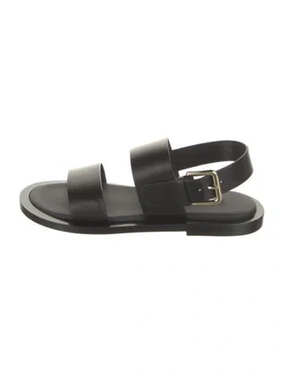 Pre-owned Co Leather Slingback Sandals In Black