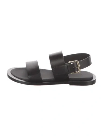 Pre-owned Co Leather Slingback Sandals In Black