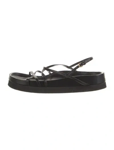 Pre-owned Co Leather Slingback Sandals In Black