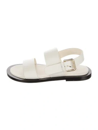 Pre-owned Co Leather Slingback Sandals In Neutral
