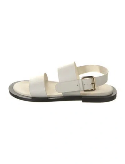 Pre-owned Co Leather Slingback Sandals In Neutral