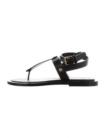 Pre-owned Co Leather T-strap Sandals W/ Tags In Black
