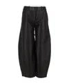 Co Wide-leg Leather Trousers In Black