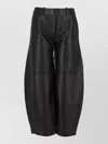 Co Wide-leg Leather Trousers In Black