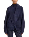 Co Leather Wrap Jacket In Blue