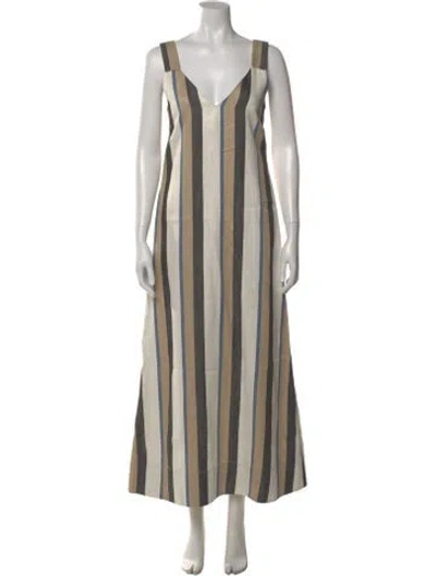 Pre-owned Co Linen Long Dress In Neutral