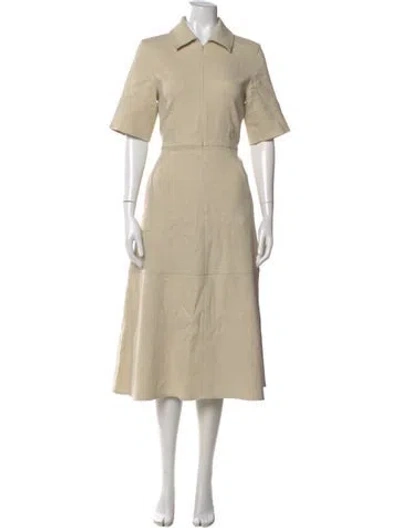 Pre-owned Co Linen Long Dress In Neutral