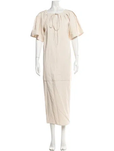 Pre-owned Co Linen Long Dress W/ Tags In Neutral