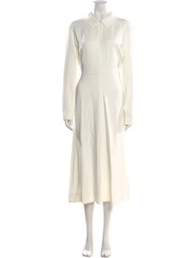 Pre-owned Co Linen Long Dress In White