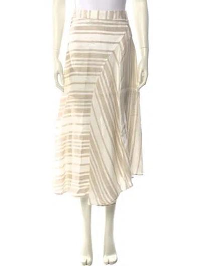 Pre-owned Co Linen Midi Length Skirt In Neutral