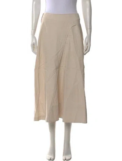 Pre-owned Co Linen Midi Length Skirt In Neutral
