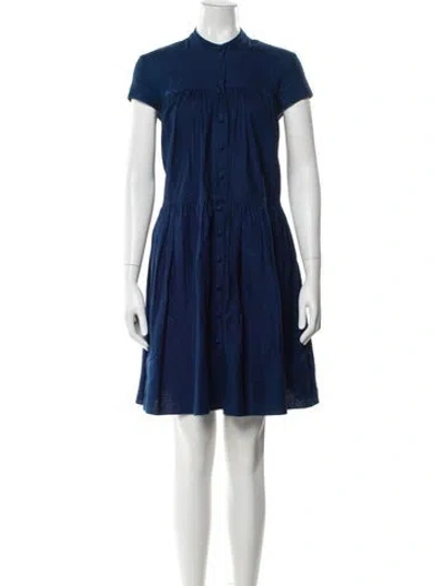Pre-owned Co Linen Mini Dress In Blue