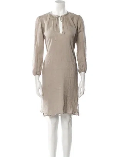 Pre-owned Co Linen Mini Dress W/ Tags In Neutral