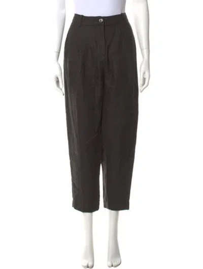 Pre-owned Co Linen Straight Leg Pants In Black