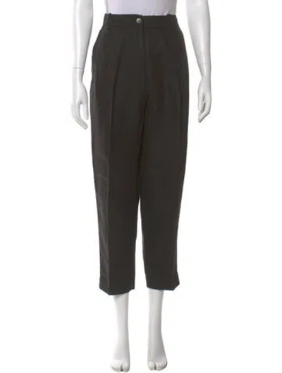 Pre-owned Co Linen Straight Leg Pants In Green