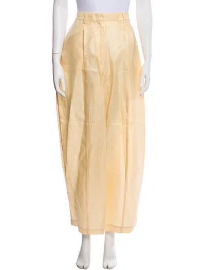 Pre-owned Co Linen Wide Leg Pants In Neutral