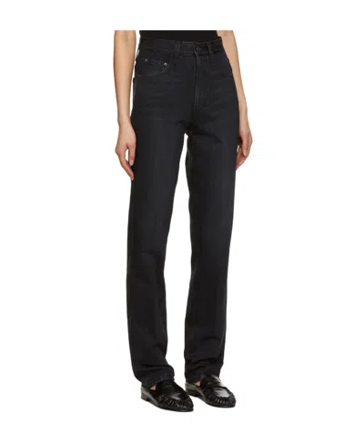 Co Logo High-waisted Straight Jeans In Black
